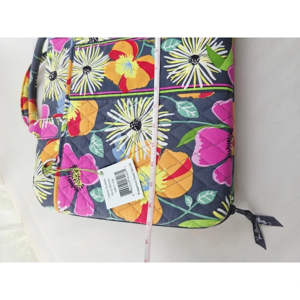 NWT Vera Bradley Large Laptop Bag Portfolio Jazzy Blooms Floral Multi quilted